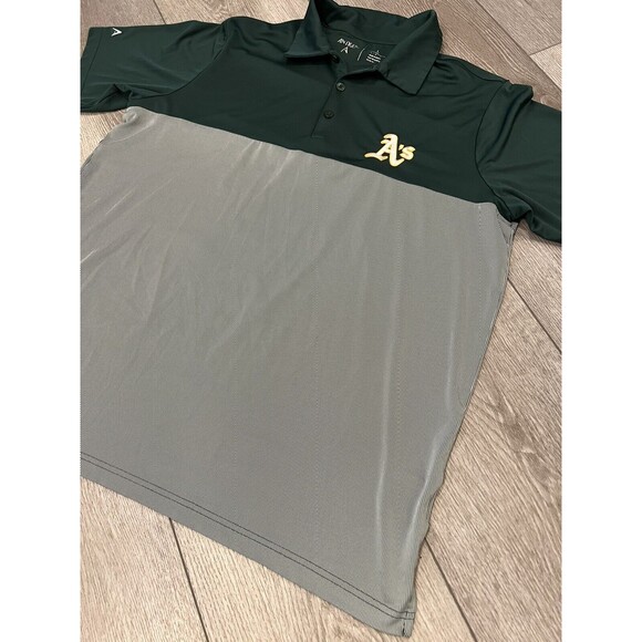 Oakland A’s Mens Polo Size Large Antigua Casual Golf Baseball Green MLB - Picture 3 of 7